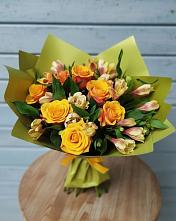 Букет цветов из:  Альстромерии и Розы #REPLACE_PRED# Нестерове