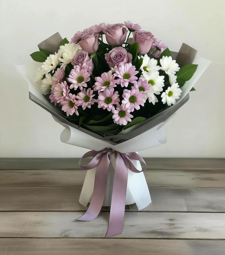 Букет цветов из: Хризантемы и Розы в Нестерове