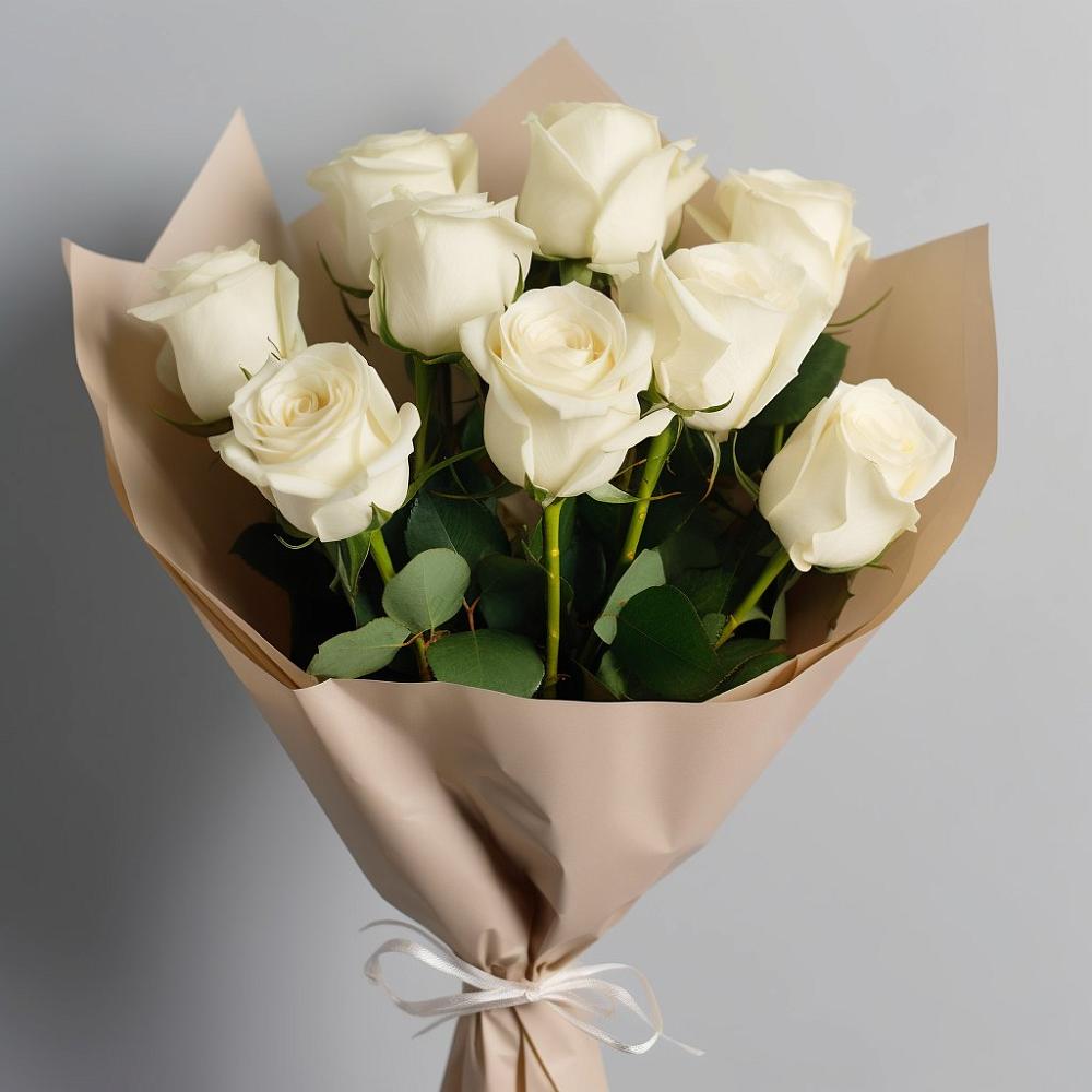 Букет 9 Белых роз Эдлесс Лав в Нестерове