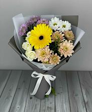 Букет цветов из:  Розы, Герберы и Хризантемы в Нестерове
