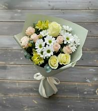 Букет цветов из:  Альстромерии, Розы и Хризантемы в Нестерове