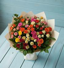 Букет Микс из разноцветных кустовых роз #REPLACE_PRED# Нестерове