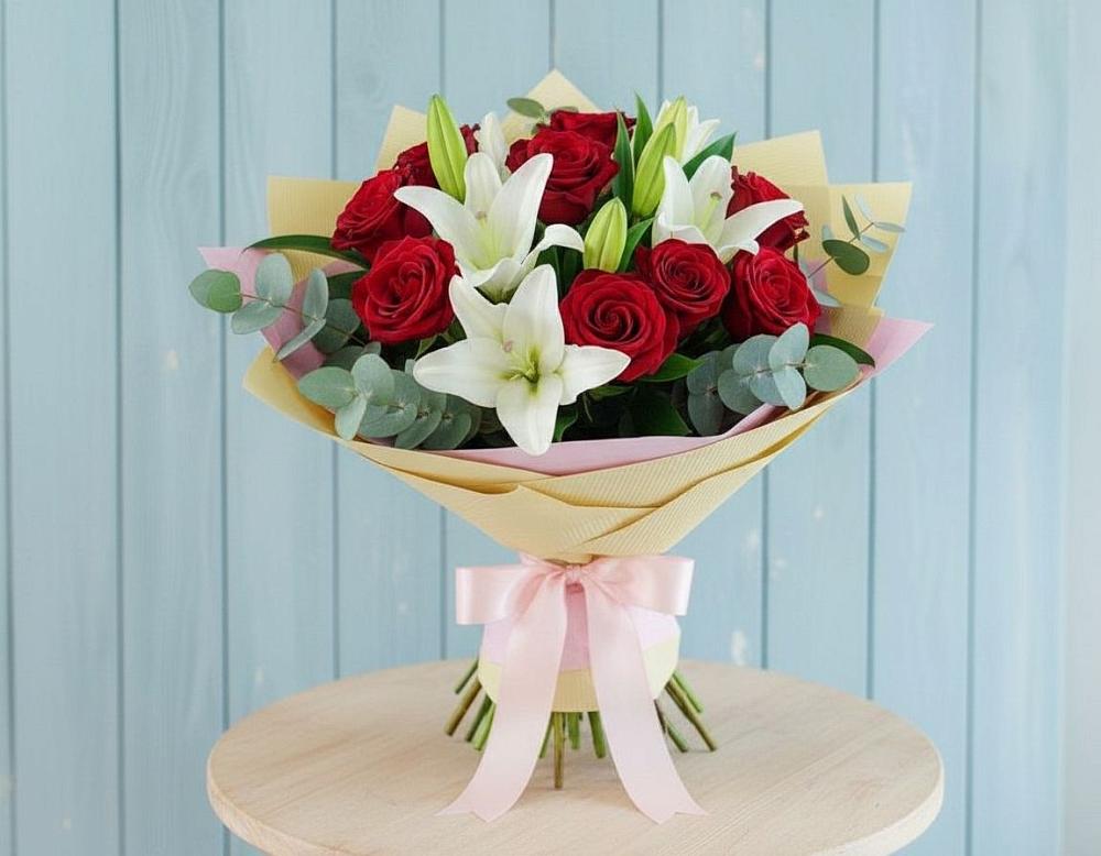 Букет цветов из: Лилии и Розы в Нестерове